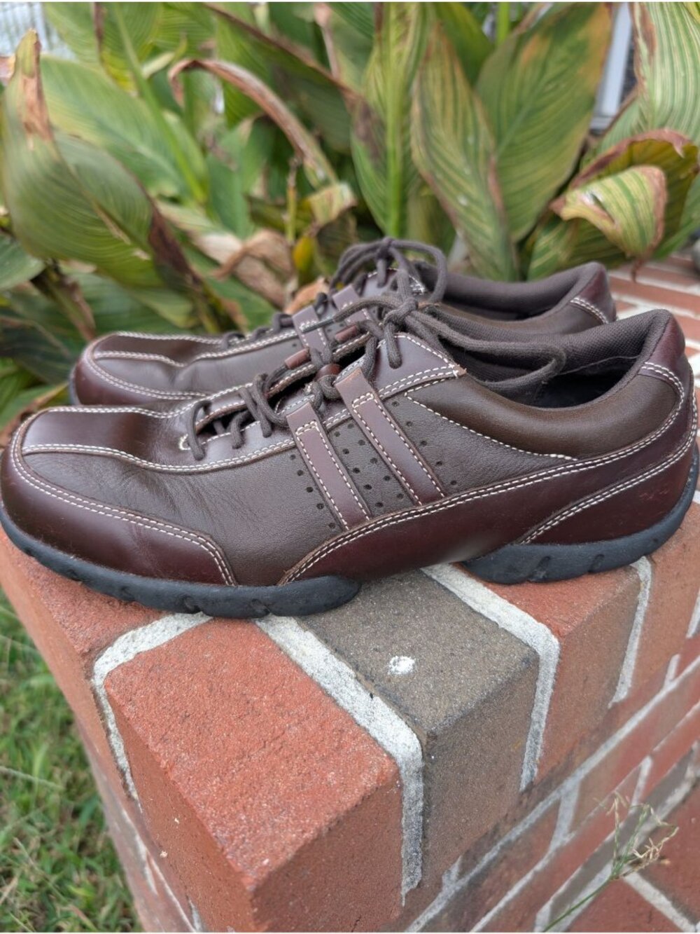 Men's Rockport XCS Colfax Brown Leather Lace-up Casual Shoes Size 11.5 Walking